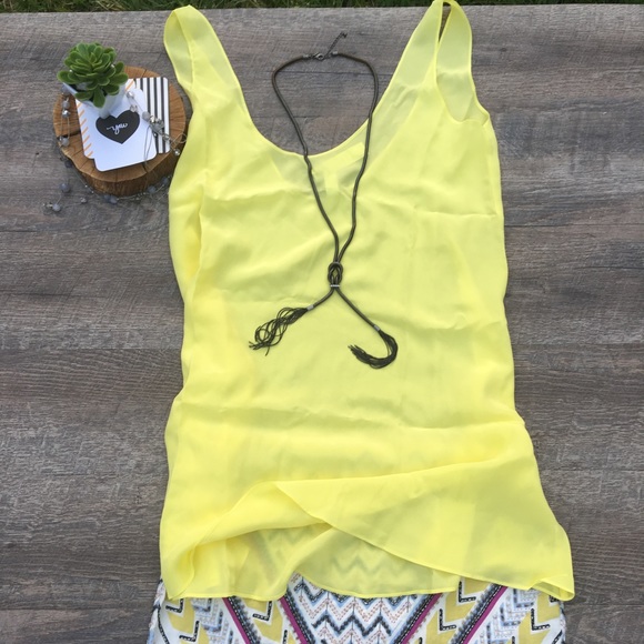 ZINKE 100% SILK  YELLOW SAI DRESS/TUNIC/COVER UP - Picture 3 of 6